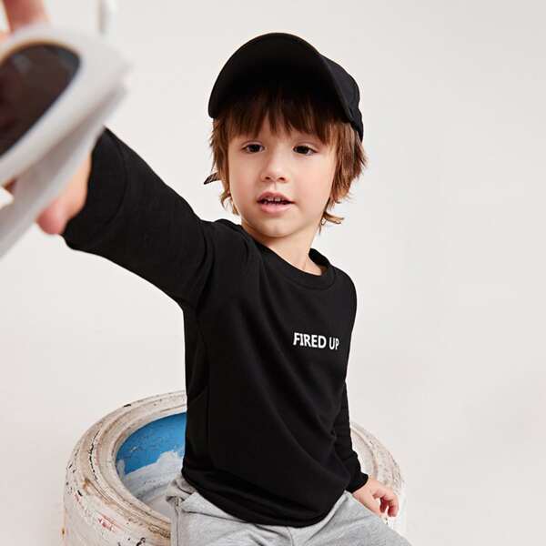 

Toddler Boys Fire & Slogan Graphic Sweatshirt, Black