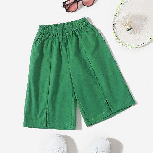 

Toddler Girls Split Hem Bermuda Shorts, Green