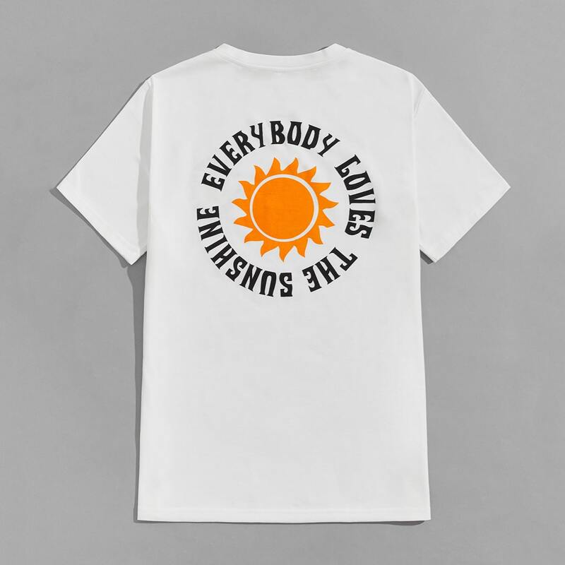 

Guys Sun & Letter Graphic Tee, White
