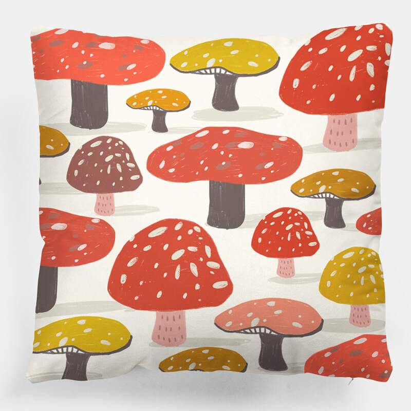 

Mushroom Cushion Cover Without Filler, Multicolor