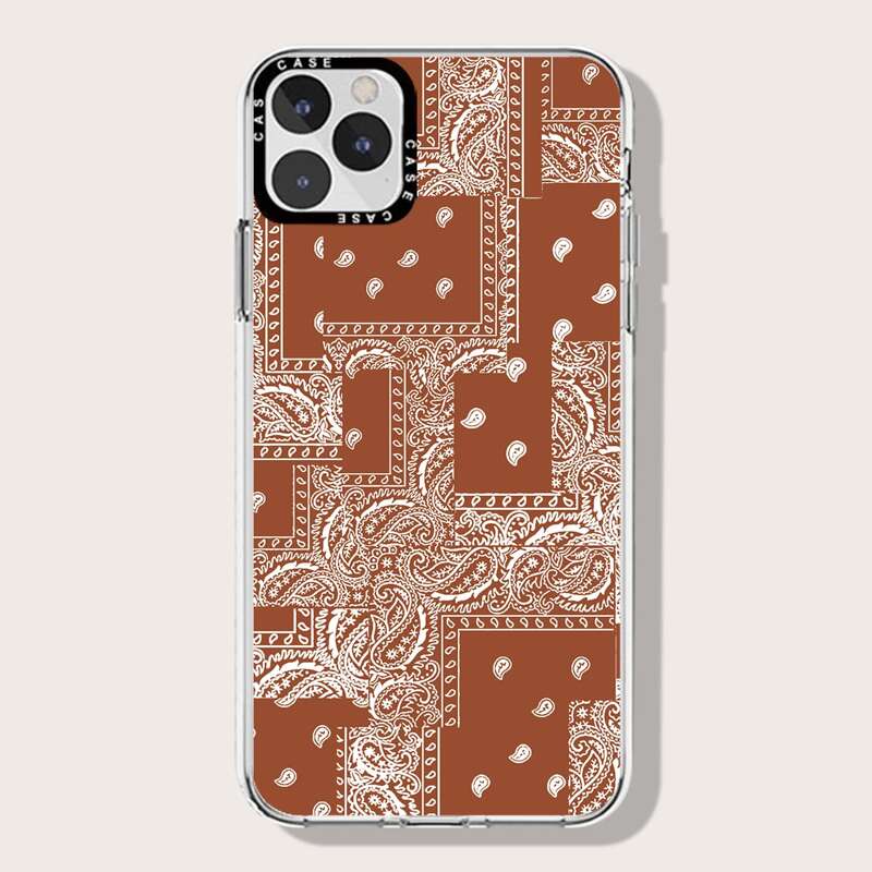 

Paisley Print Phone Case, Brown