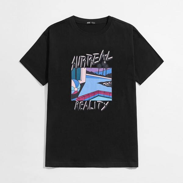 

Guys Letter Graphic Tee, Black