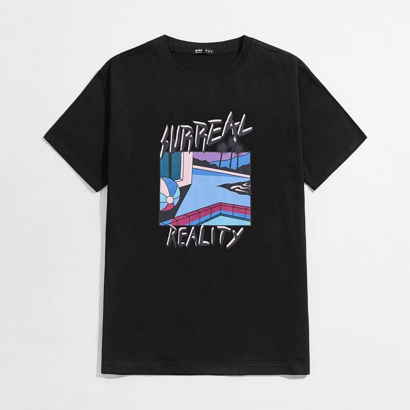 

Guys Letter Graphic Tee, Black