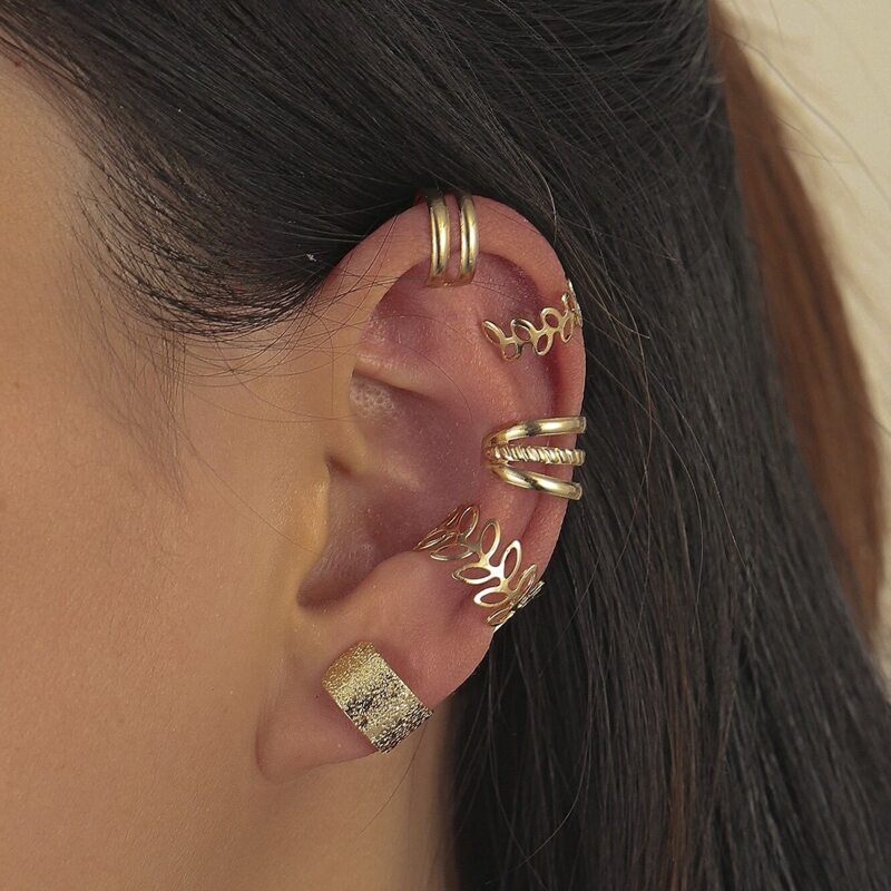 

5pcs Minimalist Ear Cuff, Gold
