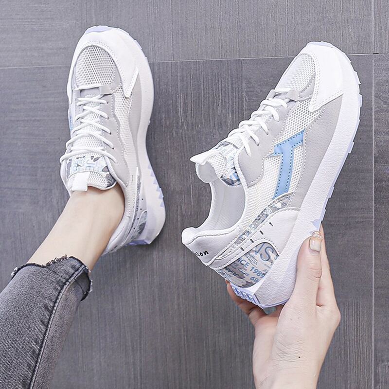 

Lace Up Front Mesh Panel Sneakers, Blue