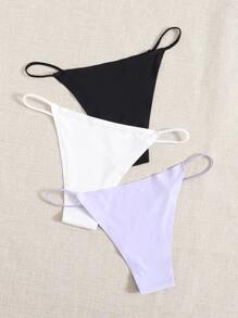 3pack Solid Thong Set - Multicolor - View 2