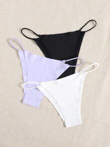 3pack Solid Thong Set - Multicolor - View 3