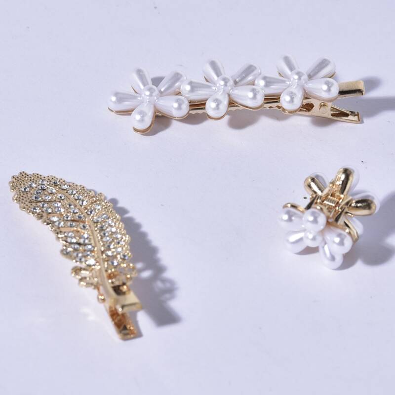 

3pcs Faux Pearl Hair Clip, Multicolor
