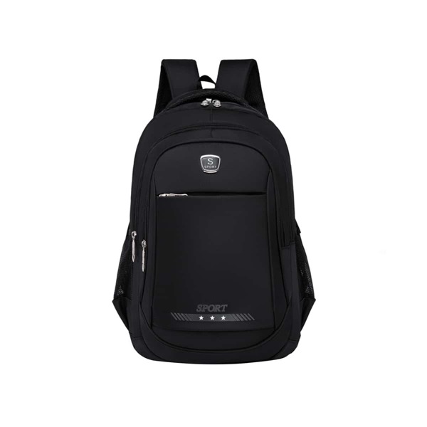 

Men Letter Graphic Functional Backpack, Black