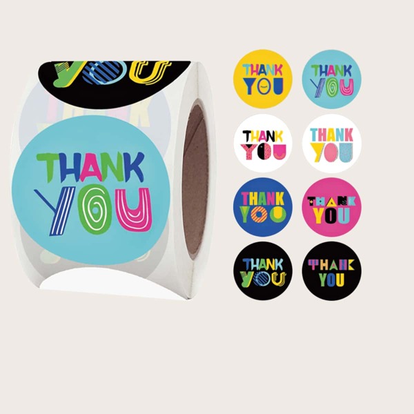 

1roll Slogan Graphic Gift Sticker, Multicolor