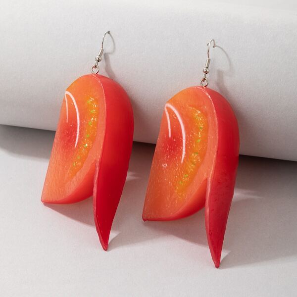 

Tomato Drop Earrings, Red