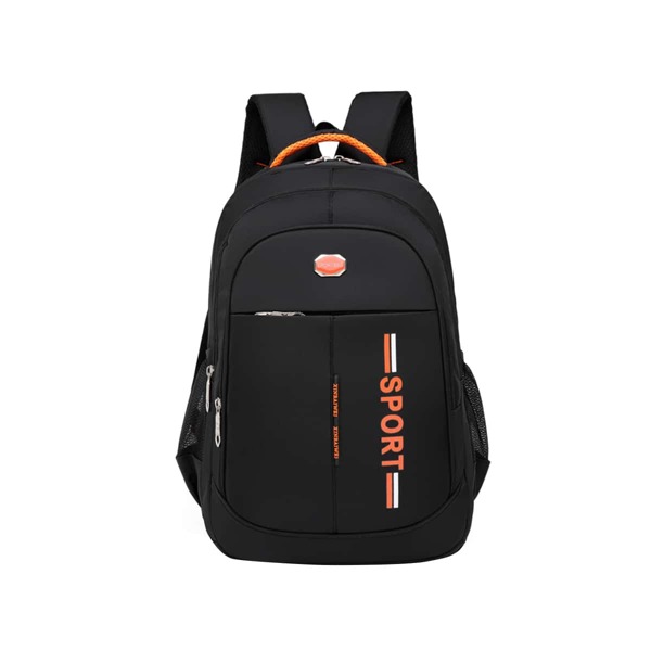 

Men Letter Graphic Functional Backpack, Black