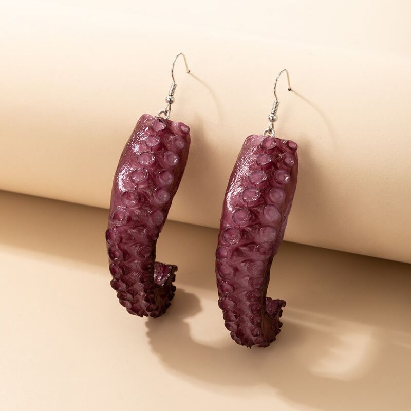 

Squid Drop Earrings, Purple