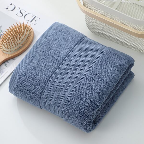 

1pc Solid Bath Towel, Blue