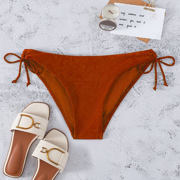 

Solid Tie Side Bikini Panty, Burnt orange