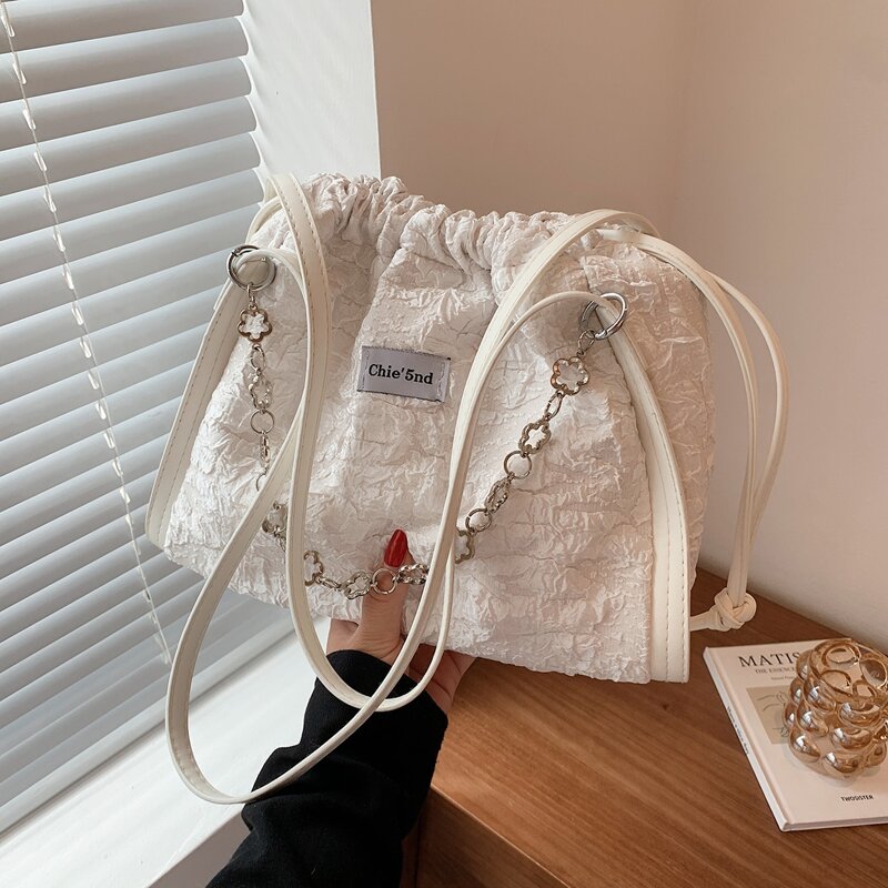 

Drawstring Tote Bag, White