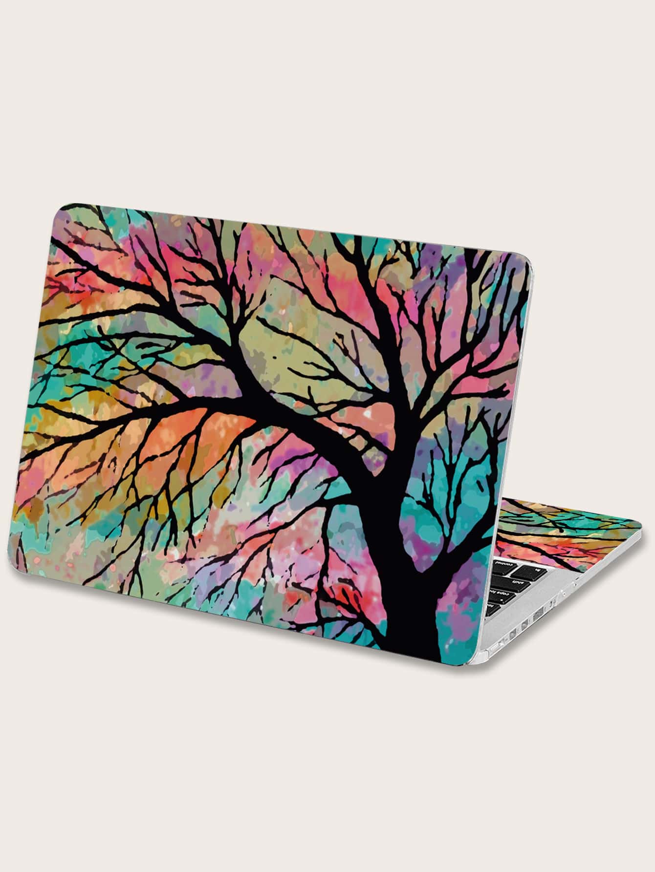 2pcs Tree Pattern Laptop Sticker - Multicolor - View 1