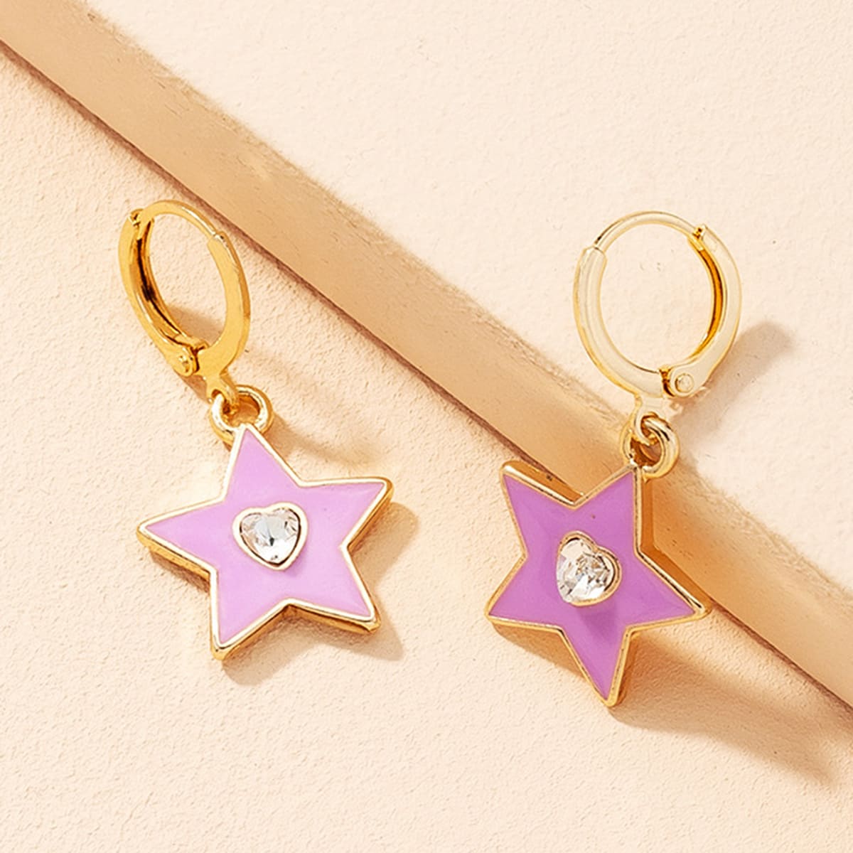 

Star Drop Earrings, Purple