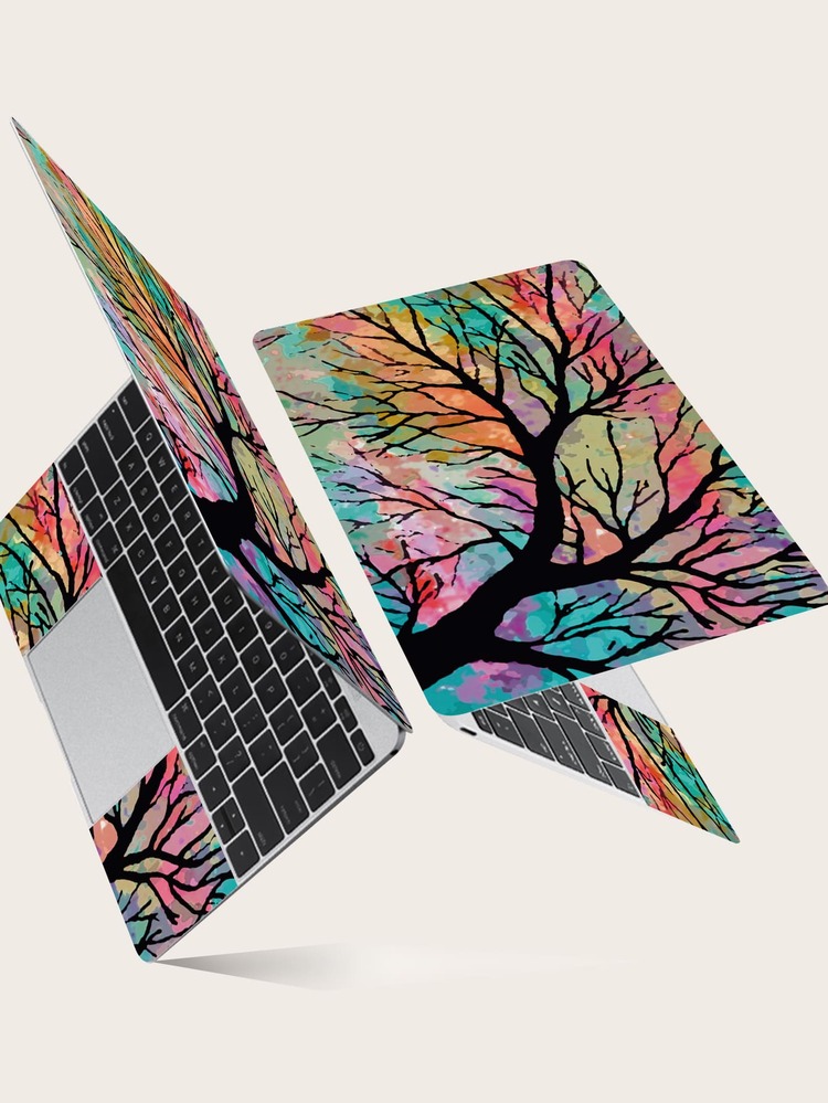 2pcs Tree Pattern Laptop Sticker - Multicolor - View 2