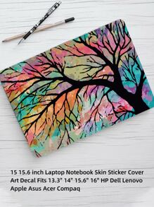 2pcs Tree Pattern Laptop Sticker - Multicolor - View 6