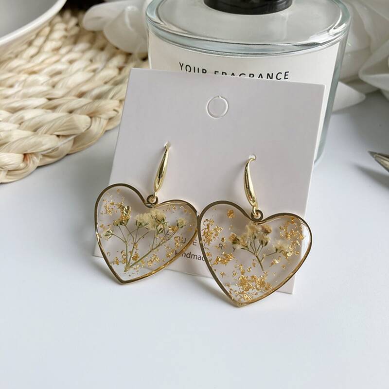 

Heart Drop Earrings, Yellow