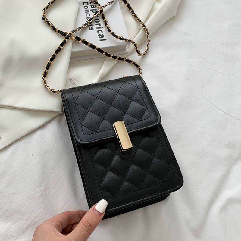 

Quilted Chain Bag, Black