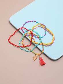 خلخال خرز - 6 قطع