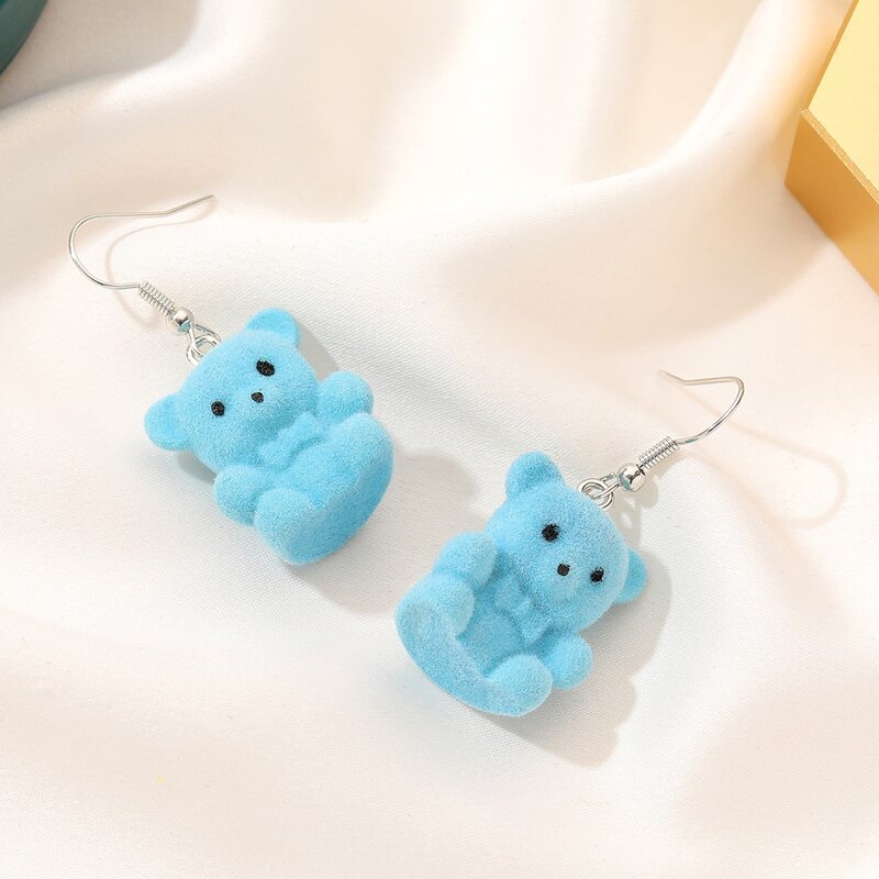 

Bear Drop Earrings, Blue