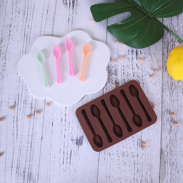 

1pc Spoon Chocolate Mold, Brown