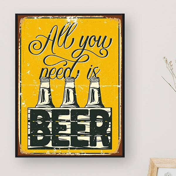 

Beer Slogan Poster DIY Diamond Unframed Painting, Multicolor