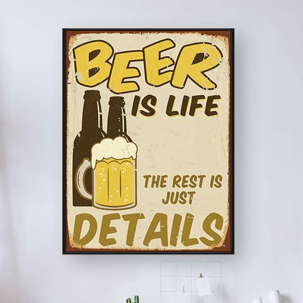 

Beer Slogan Poster DIY Diamond Unframed Painting, Multicolor