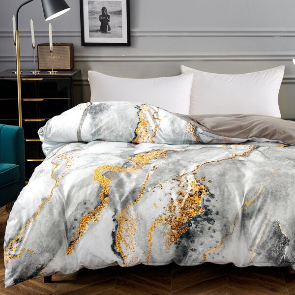 

Marble Pattern Duvet Cover Without Filler, Multicolor