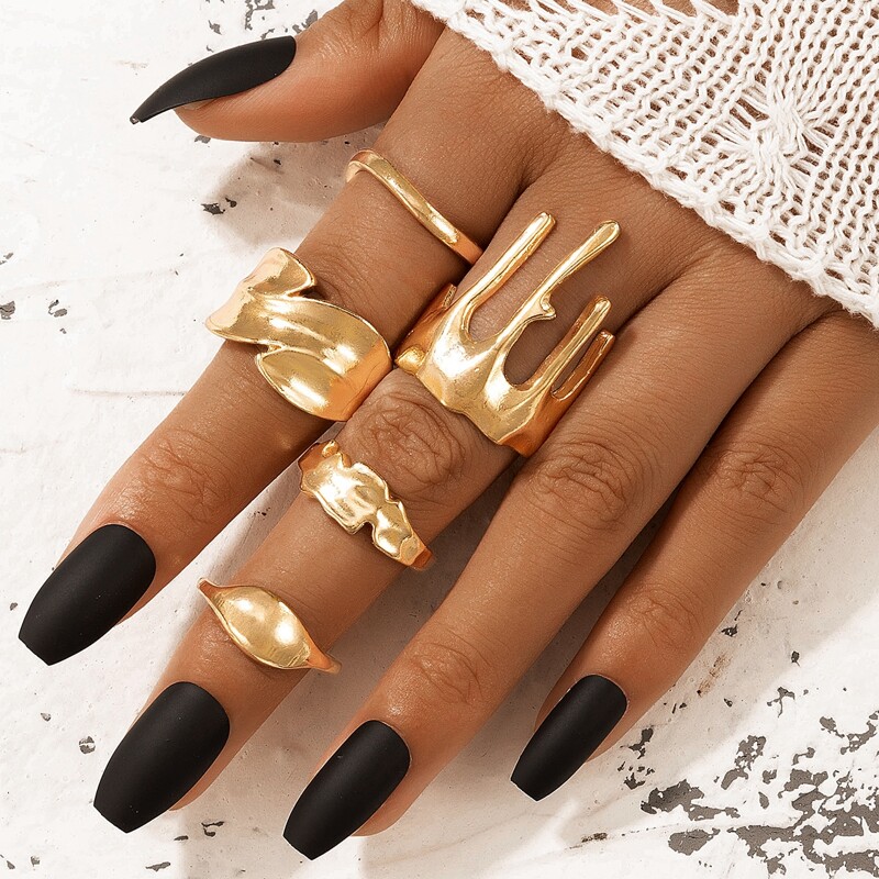 

5pcs Creative Ring Set, Gold