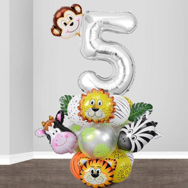 

25pcs Cartoon Animal Birthday Decoration Balloon, Multicolor