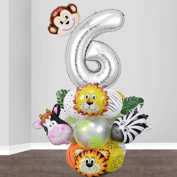 

25pcs Cartoon Animal Birthday Decoration Balloon, Multicolor