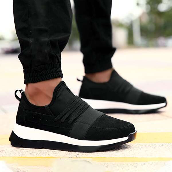 

Men Two Tone Slip-on Sneakers, Black