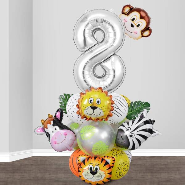 

25pcs Cartoon Animal Birthday Decoration Balloon, Multicolor