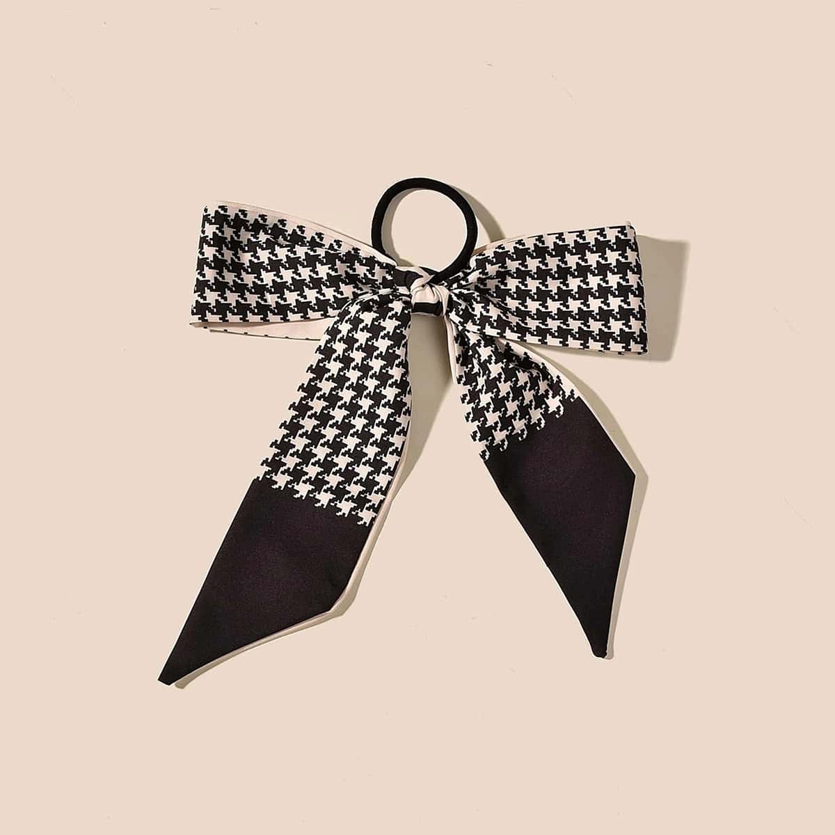 

Houndstooth Pattern Hair Tie, Multicolor