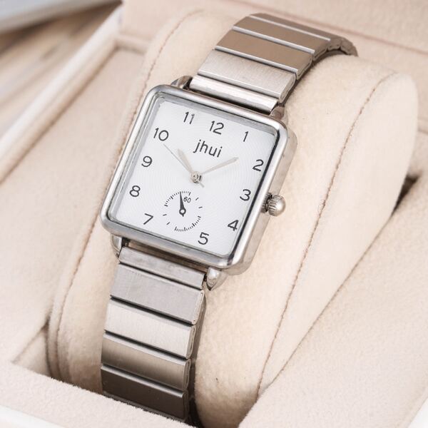 

Stainless Steel Strap Square Pointer Quartz Watch