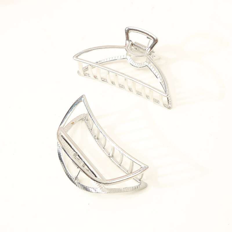 

2pcs Minimalist Hair Claw, Silver