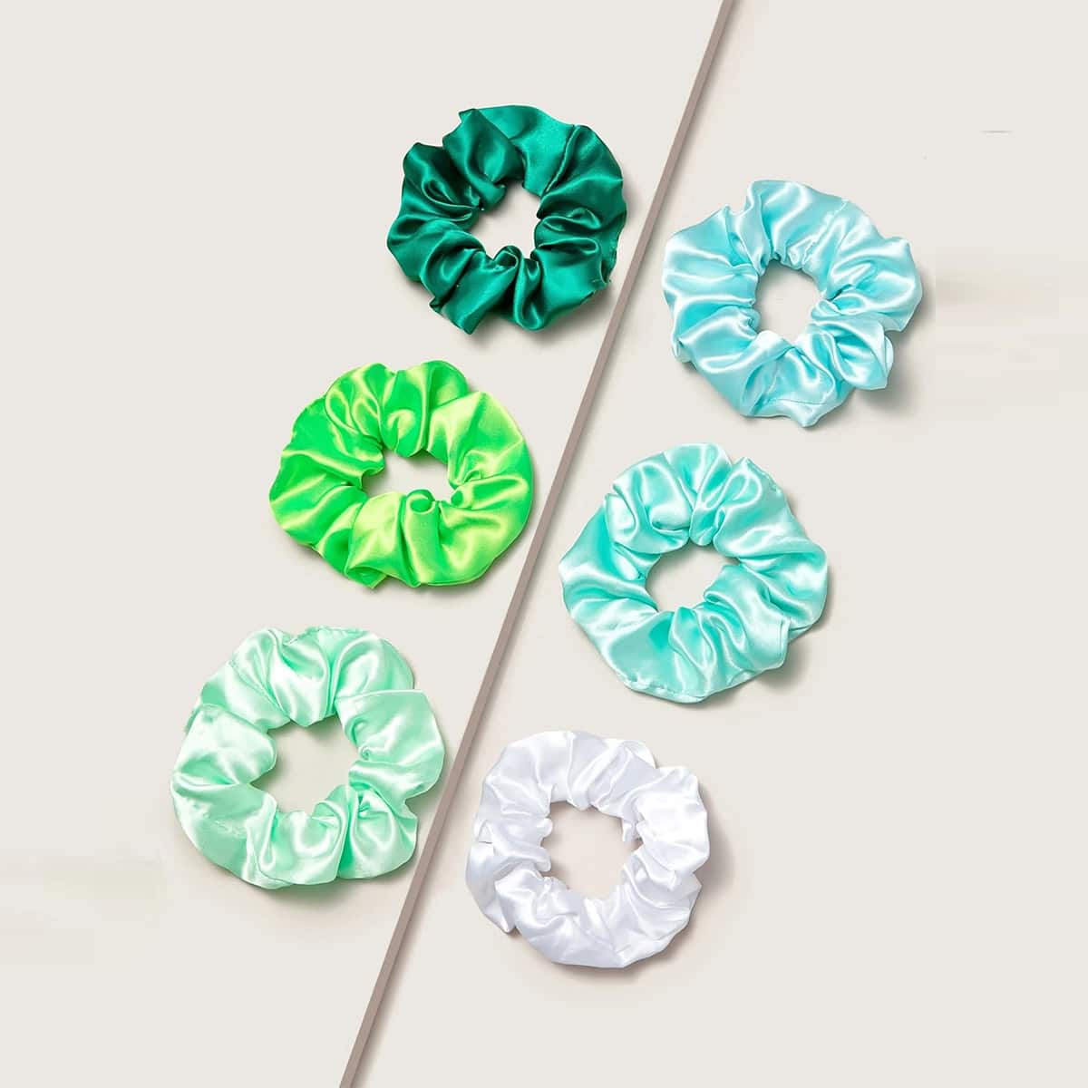 

6pcs Solid Scrunchie, Multicolor