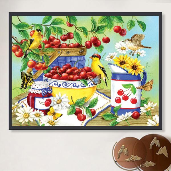 

Fruit Picnic Pattern DIY Diamond Unframed Painting, Multicolor