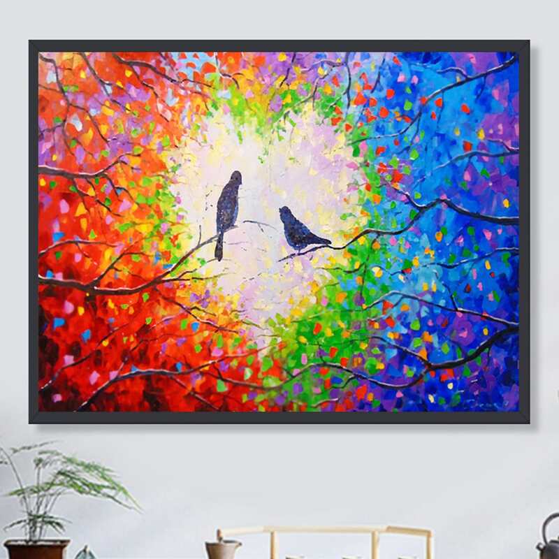 

Bird Print DIY Diamond Unframed Painting, Multicolor