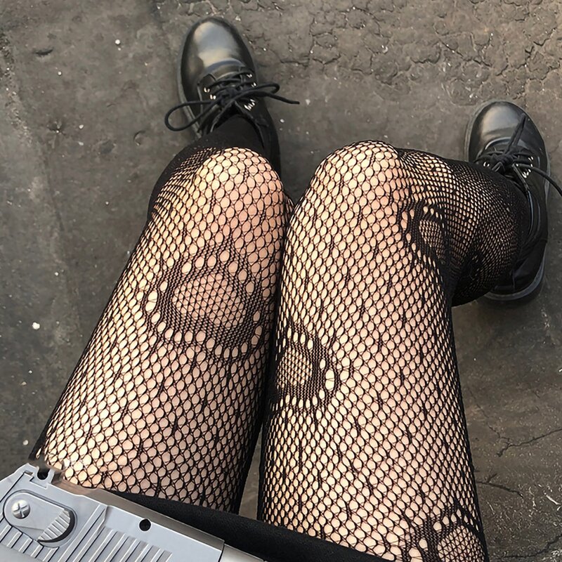 

Heart Pattern Tights, Black