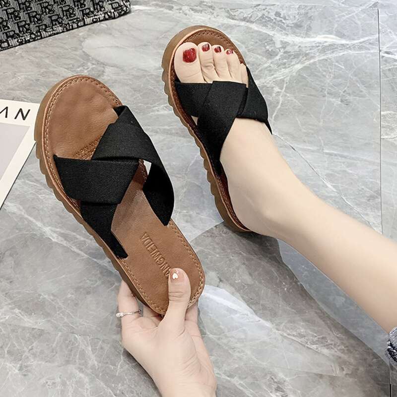 

Minimalist Slide Sandals, Black