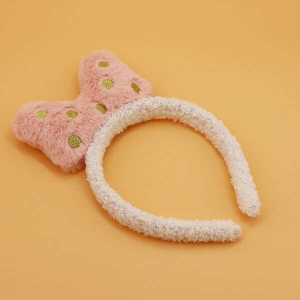

Plush Bow Decor Hair Hoop, Pink