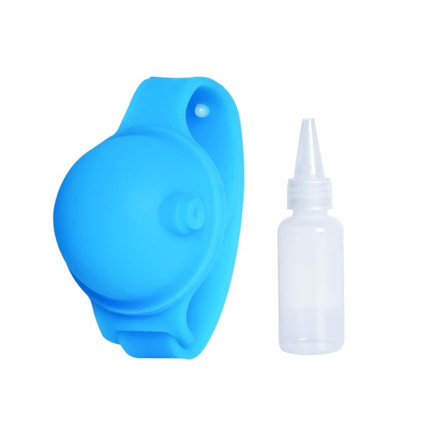 

1pc Hand Sanitizer Dispenser Wristband With 1pc Bottle, Blue