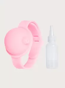 1pc Hand Sanitizer Dispenser Wristband With 1pc Bottle - Pink - View 1