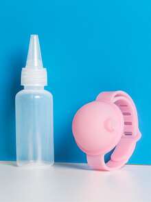 1pc Hand Sanitizer Dispenser Wristband With 1pc Bottle - Pink - View 4