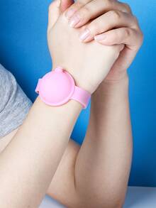 1pc Hand Sanitizer Dispenser Wristband With 1pc Bottle - Pink - View 5